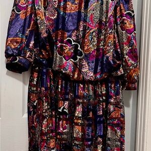 Damo Colorful Paisley Long Sleeve Dress